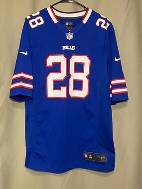 Nike Buffalo Bills C J Spiller #28 NFL on Field  Game Home Jersey Mens L